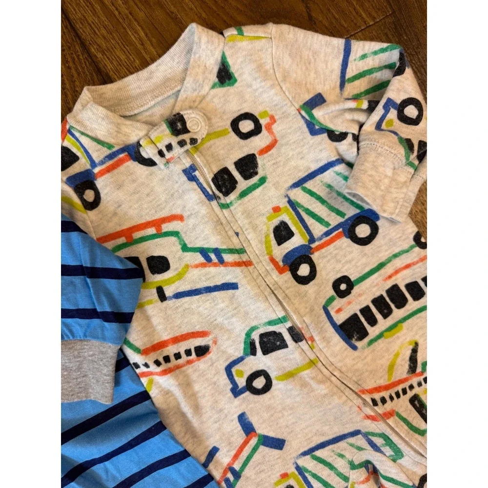 Carters Baby Boy 3 Months Footed Sleepers Lot Pajamas Outfits Clothes Truck Cars